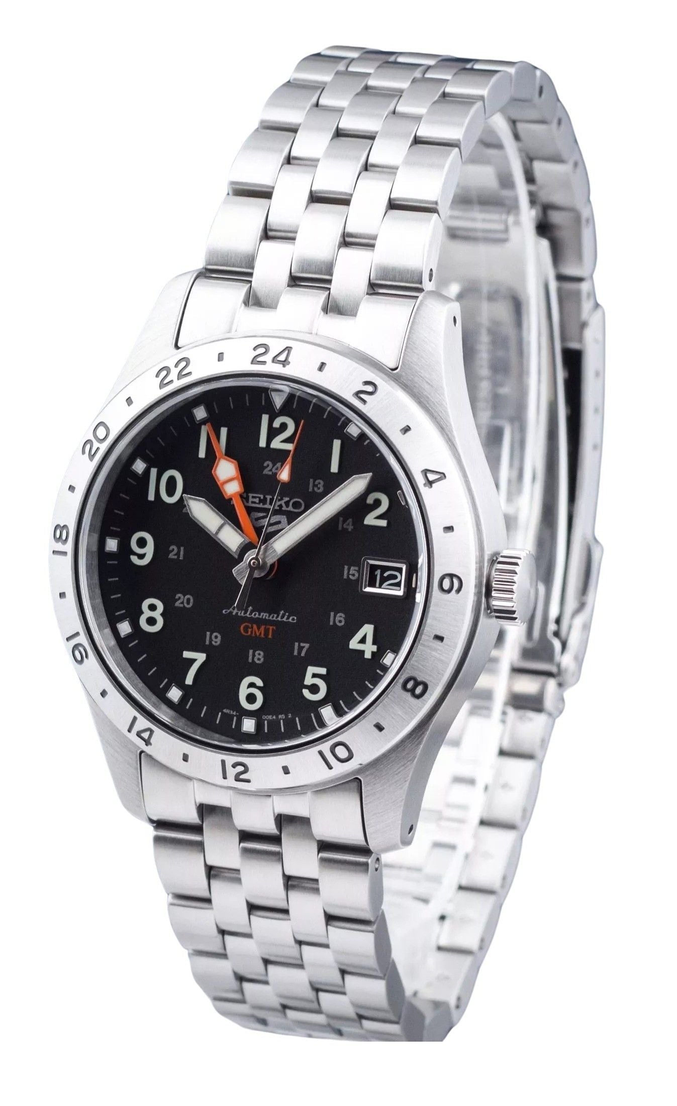 Seiko 5 Sports GMT Field Series Stainless Steel Black Dial Automatic SSK023K1 100 Men's Watch - Prestige Stones