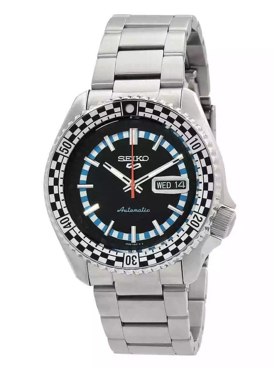Seiko 5 Sports SKX Series Checker Flag Special Edition Black And White Dial Automatic SRPK67K1 100M Men's Watch - Prestige Stones