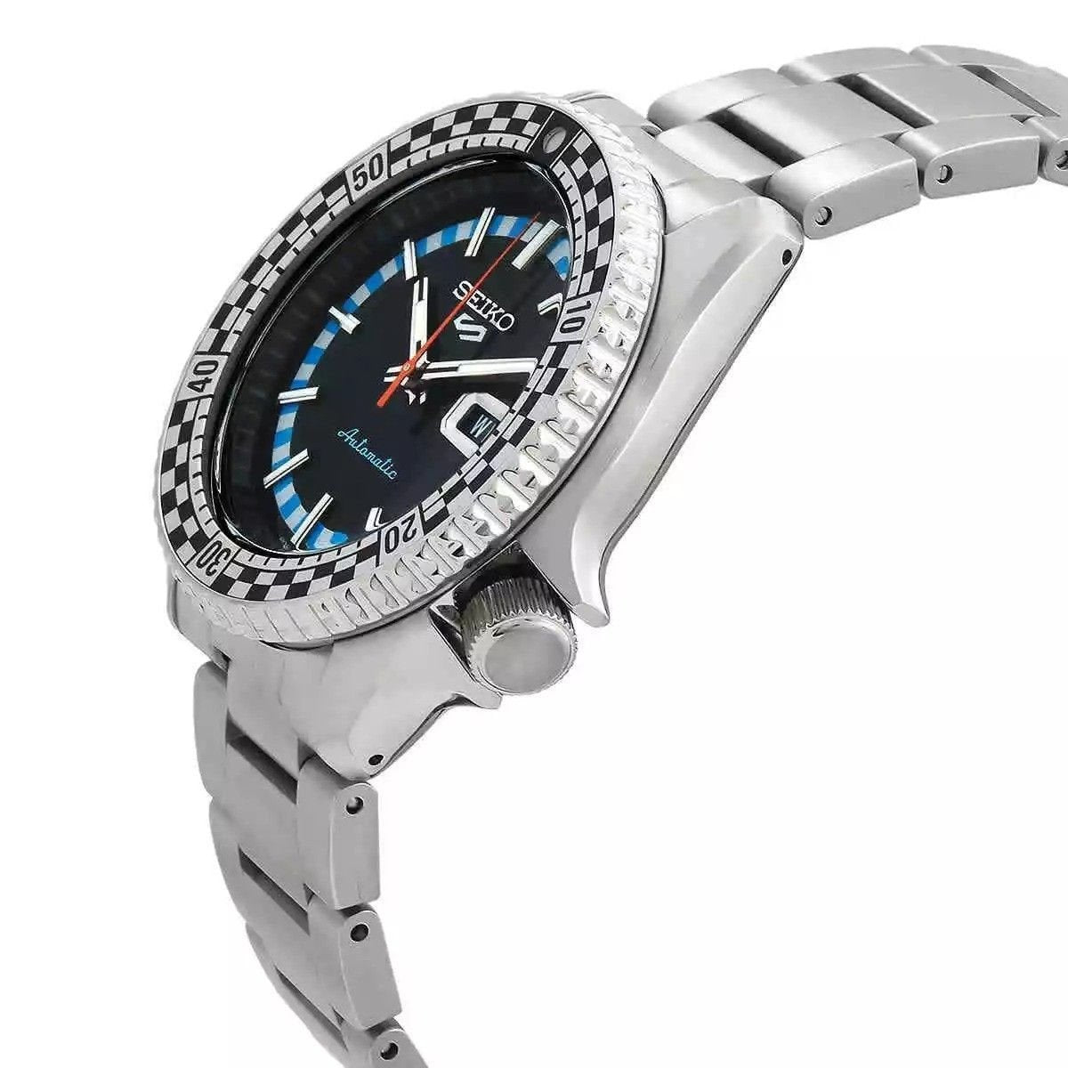 Seiko 5 Sports SKX Series Checker Flag Special Edition Black And White Dial Automatic SRPK67K1 100M Men's Watch - Prestige Stones