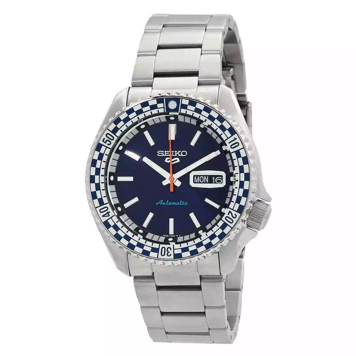Seiko 5 Sports SKX Series Checker Flag Special Edition Petrol Blue Dial Automatic SRPK65K1 100M Men's Watch - Prestige Stones
