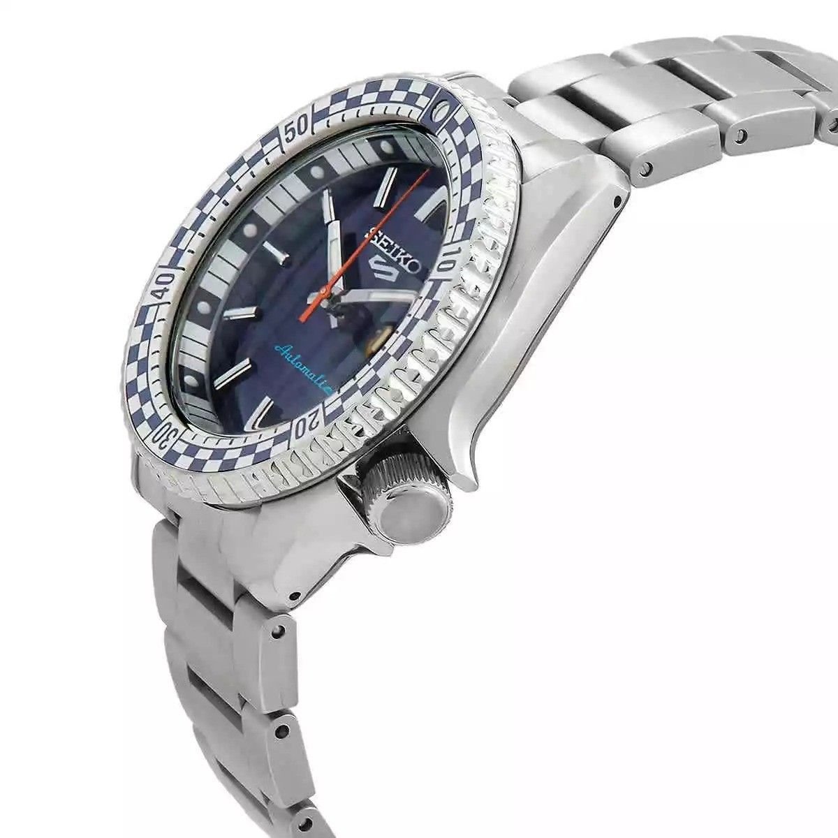 Seiko 5 Sports SKX Series Checker Flag Special Edition Petrol Blue Dial Automatic SRPK65K1 100M Men's Watch - Prestige Stones