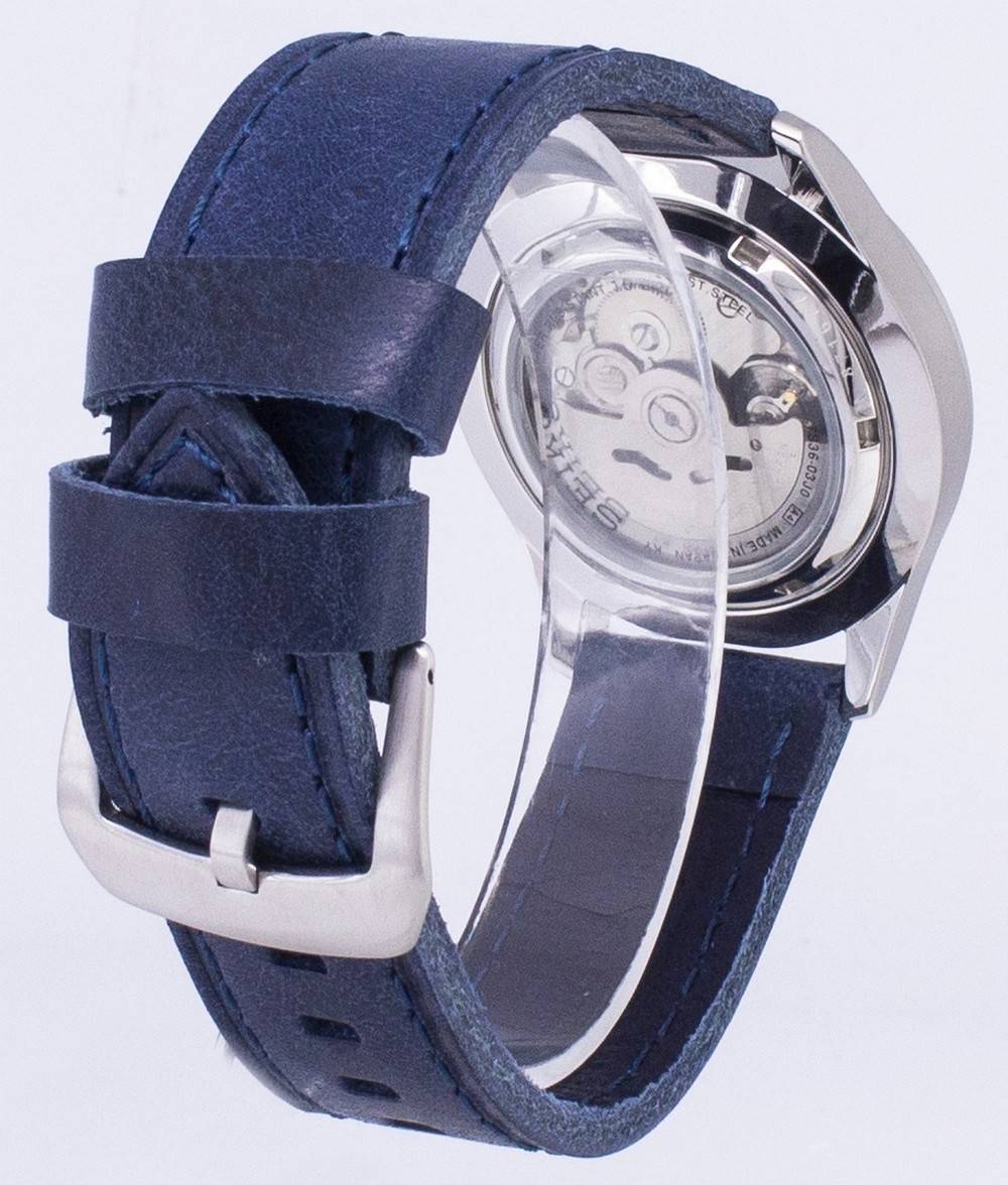 Seiko 5 Sports SNZG11J1 - var - LS13 Japan Made Dark Blue Leather Strap Men's Watch - Prestige Stones