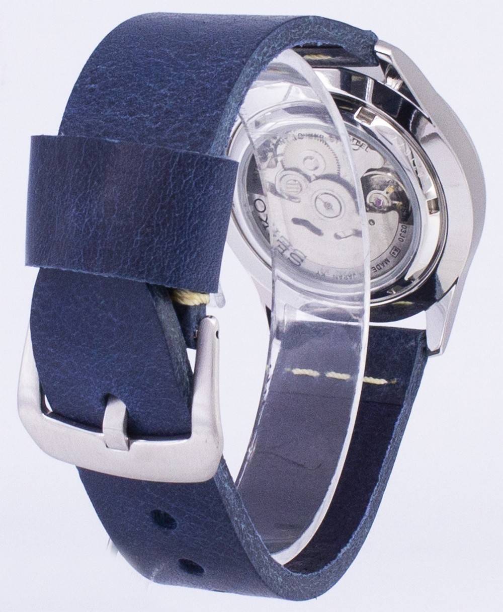 Seiko 5 Sports SNZG11J1 - var - LS15 Automatic Dark Blue Leather Strap Men's Watch - Prestige Stones