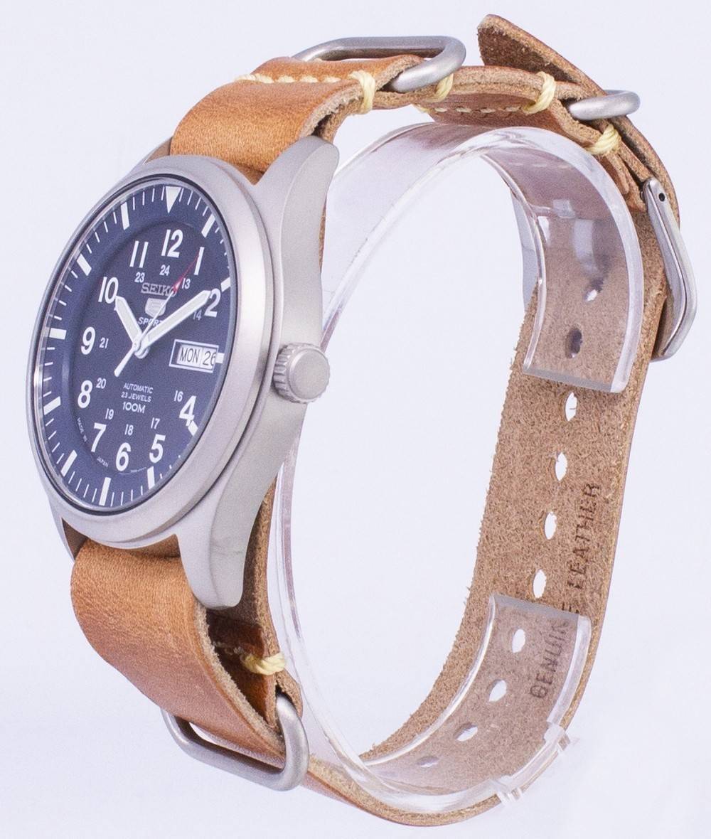 Seiko 5 Sports SNZG11J1 - var - LS18 Automatic Brown Leather Strap Men's Watch - Prestige Stones