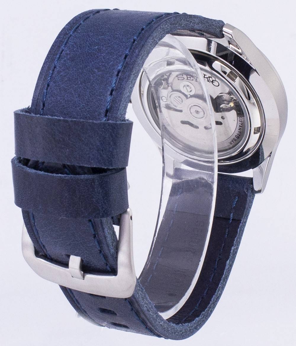 Seiko 5 Sports SNZG11K1 - var - LS13 Automatic Dark Blue Leather Strap Men's Watch - Prestige Stones