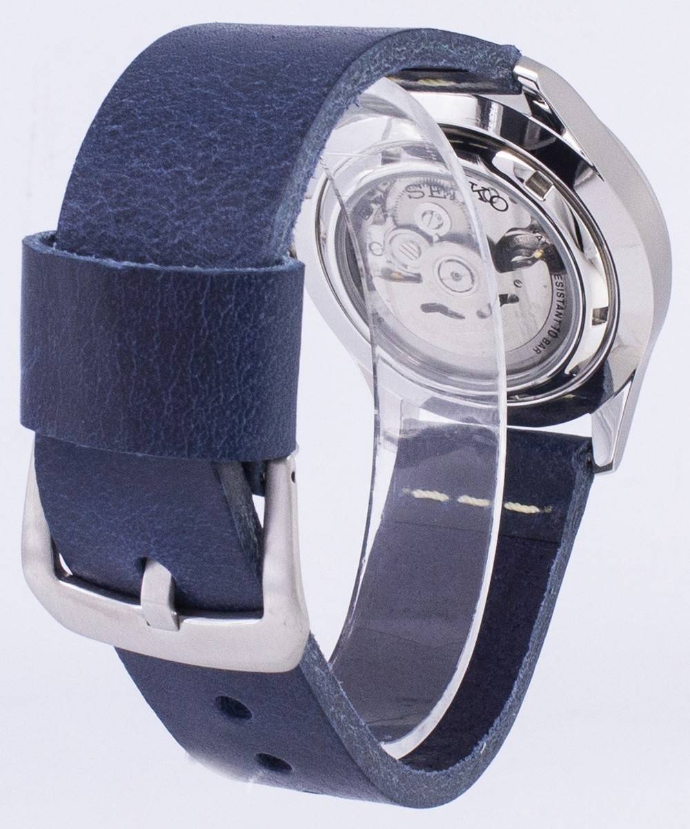 Seiko 5 Sports SNZG11K1 - var - LS15 Automatic Dark Blue Leather Strap Men's Watch - Prestige Stones