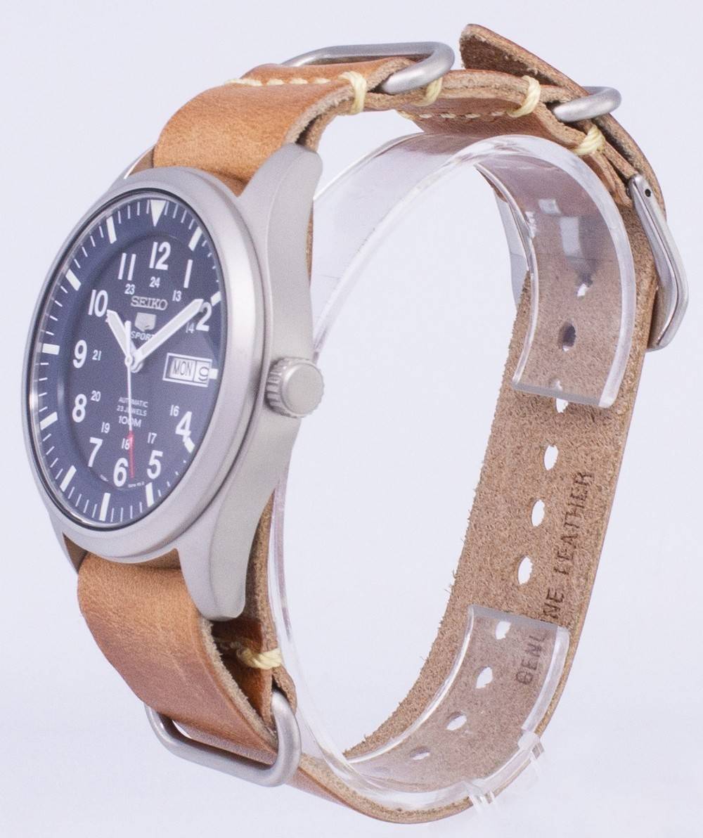 Seiko 5 Sports SNZG11K1 - var - LS18 Automatic Brown Leather Strap Men's Watch - Prestige Stones