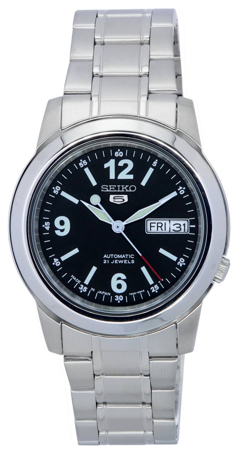 Seiko 5 Stainless Steel Black Dial Automatic SNKE63 SNKE63J1 SNKE63J Men's Watch - Prestige Stones