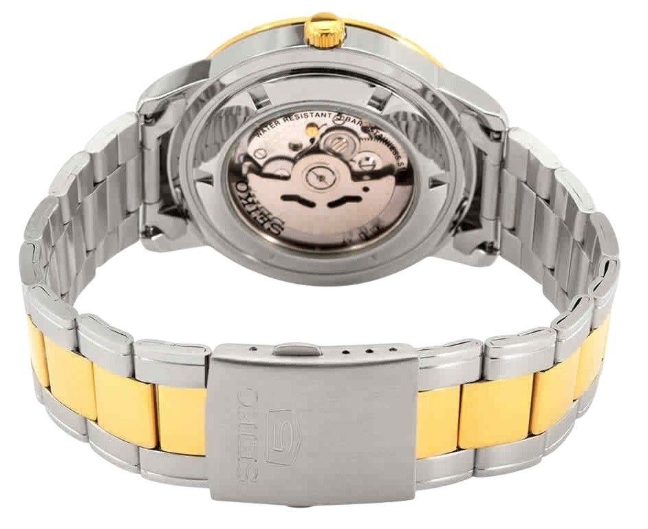 Seiko 5 Two Tone Stainless Steel Silver Dial 21 Jewels Automatic SNKN58K1 Men's Watch - Prestige Stones