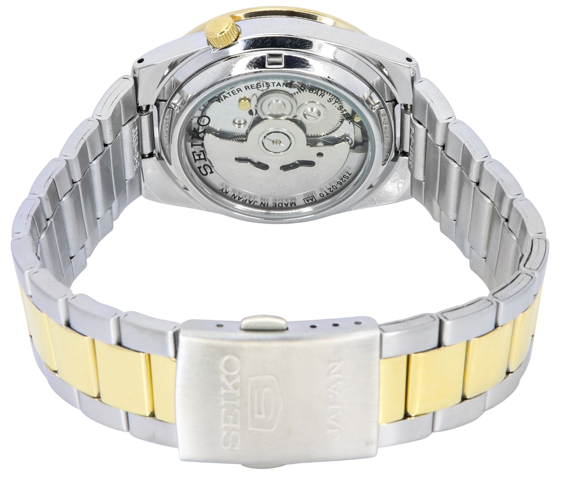 Seiko 5 Two Tone Stainless Steel White Dial 21 Jewels Automatic SNKE04J1 Unisex Watch - Prestige Stones