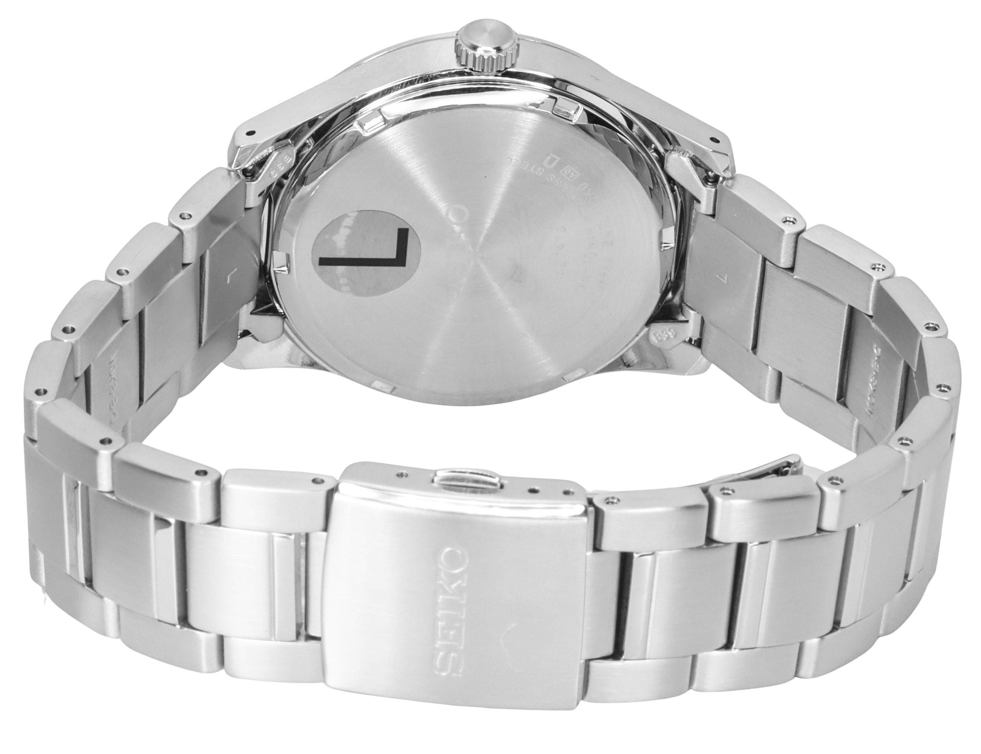 Seiko Analog Stainless Steel Black Dial Quartz SUR535P1 100M Men's Watch - Prestige Stones