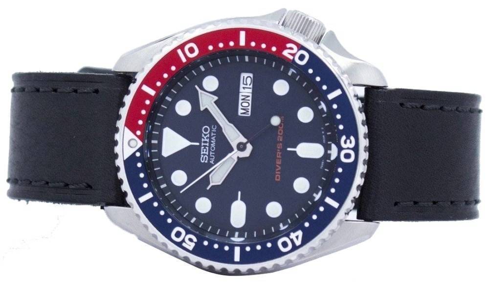 Seiko Automatic Diver's Black Leather SKX009K1 - var - LS8 200M Men's Watch - Prestige Stones