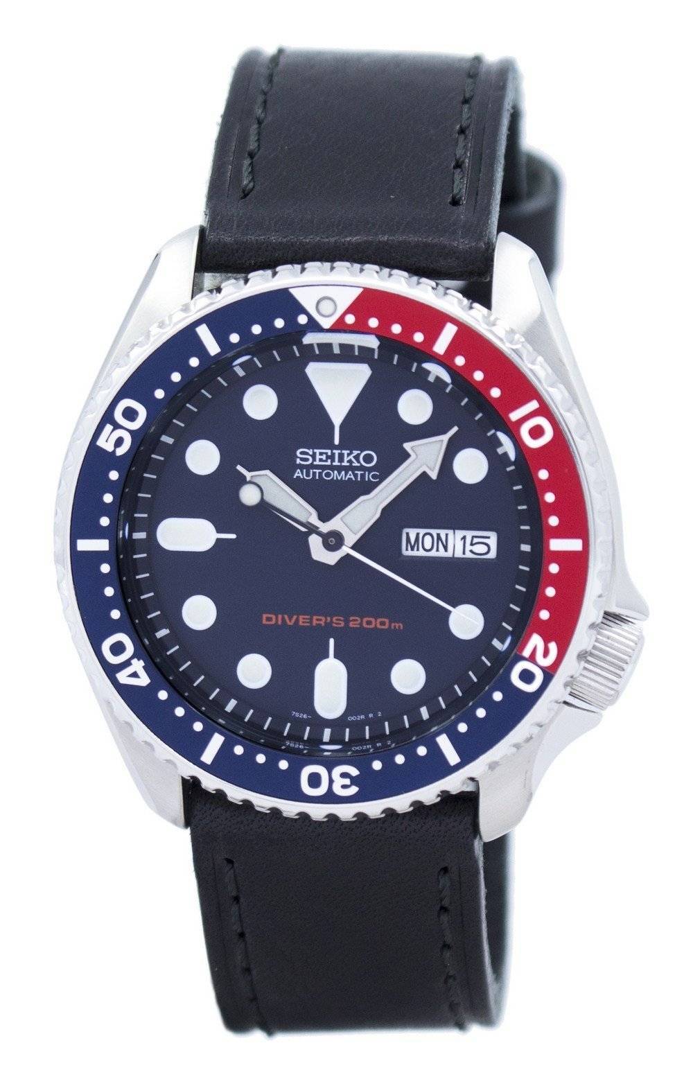 Seiko Automatic Diver's Black Leather SKX009K1 - var - LS8 200M Men's Watch - Prestige Stones