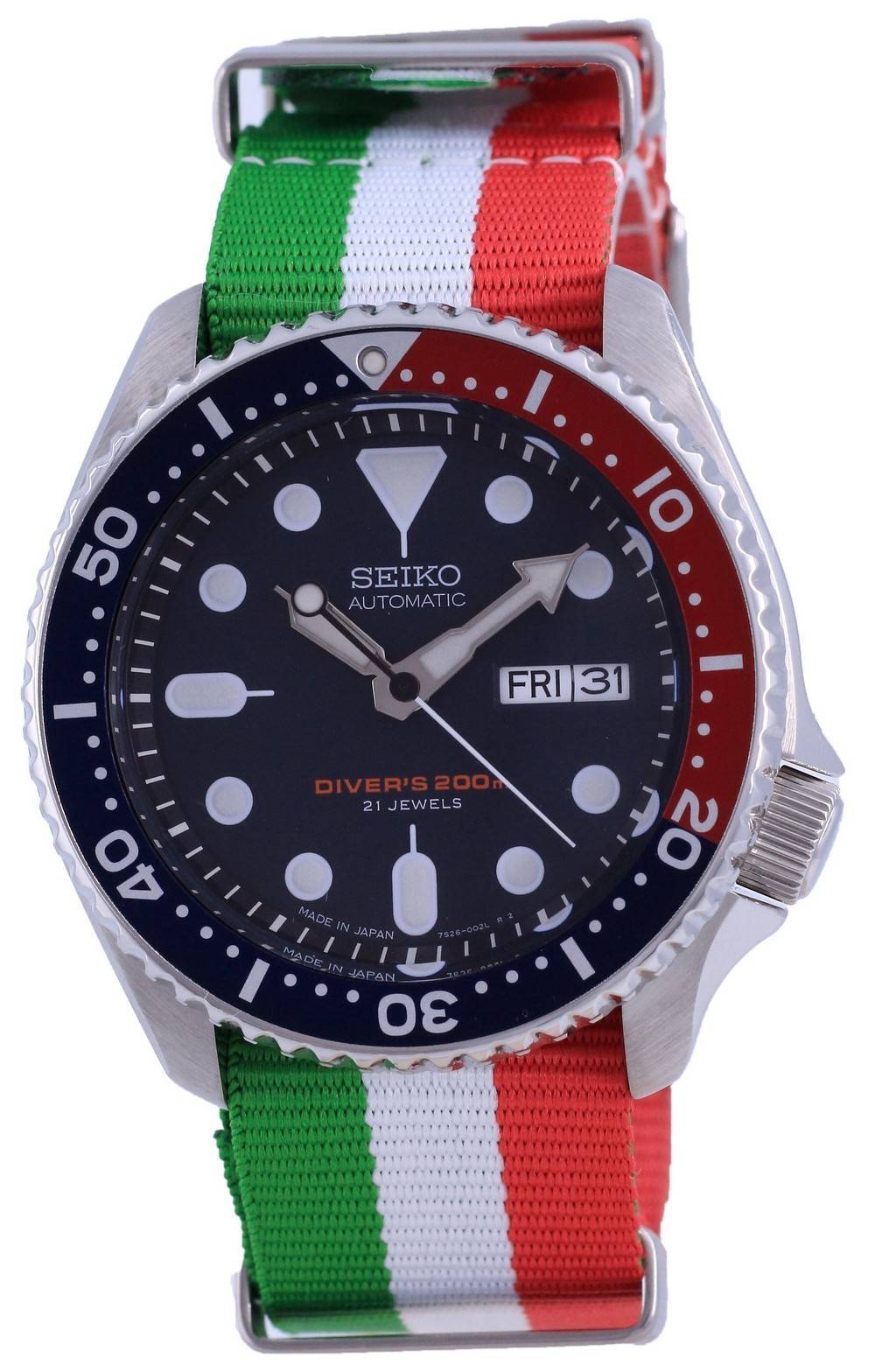 Seiko Automatic Diver's Polyester Japan Made SKX009J1 - var - NATO23 200M Men's Watch - Prestige Stones