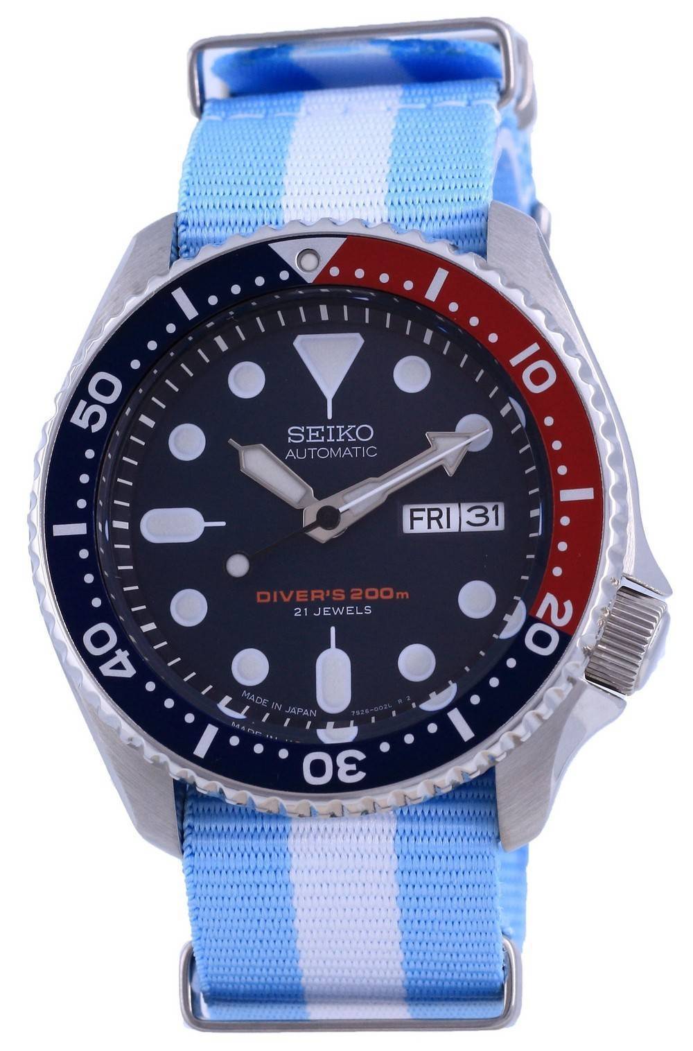Seiko Automatic Diver's Polyester Japan Made SKX009J1 - var - NATO24 200M Men's Watch - Prestige Stones