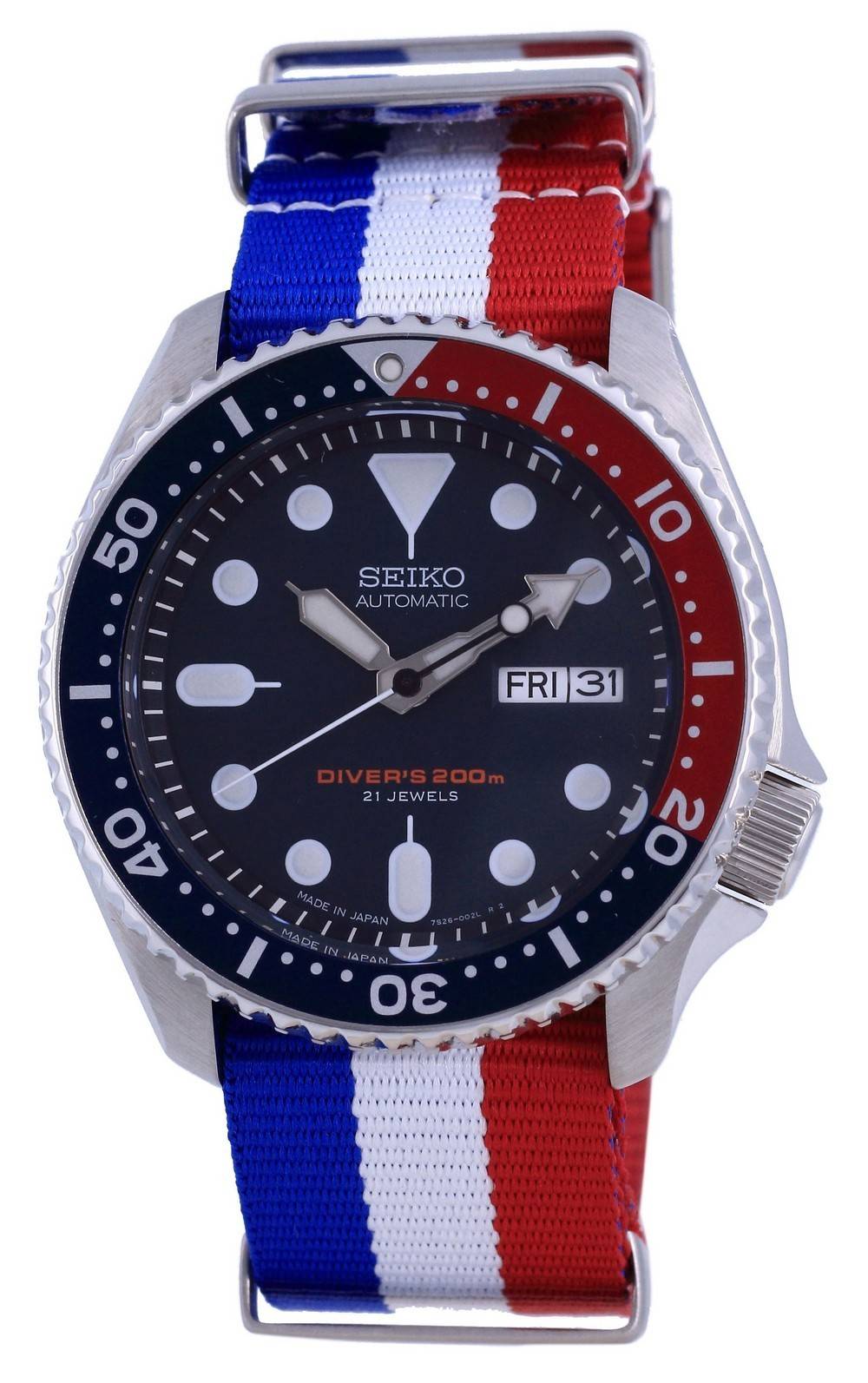 Seiko Automatic Diver's Polyester Japan Made SKX009J1 - var - NATO25 200M Men's Watch - Prestige Stones