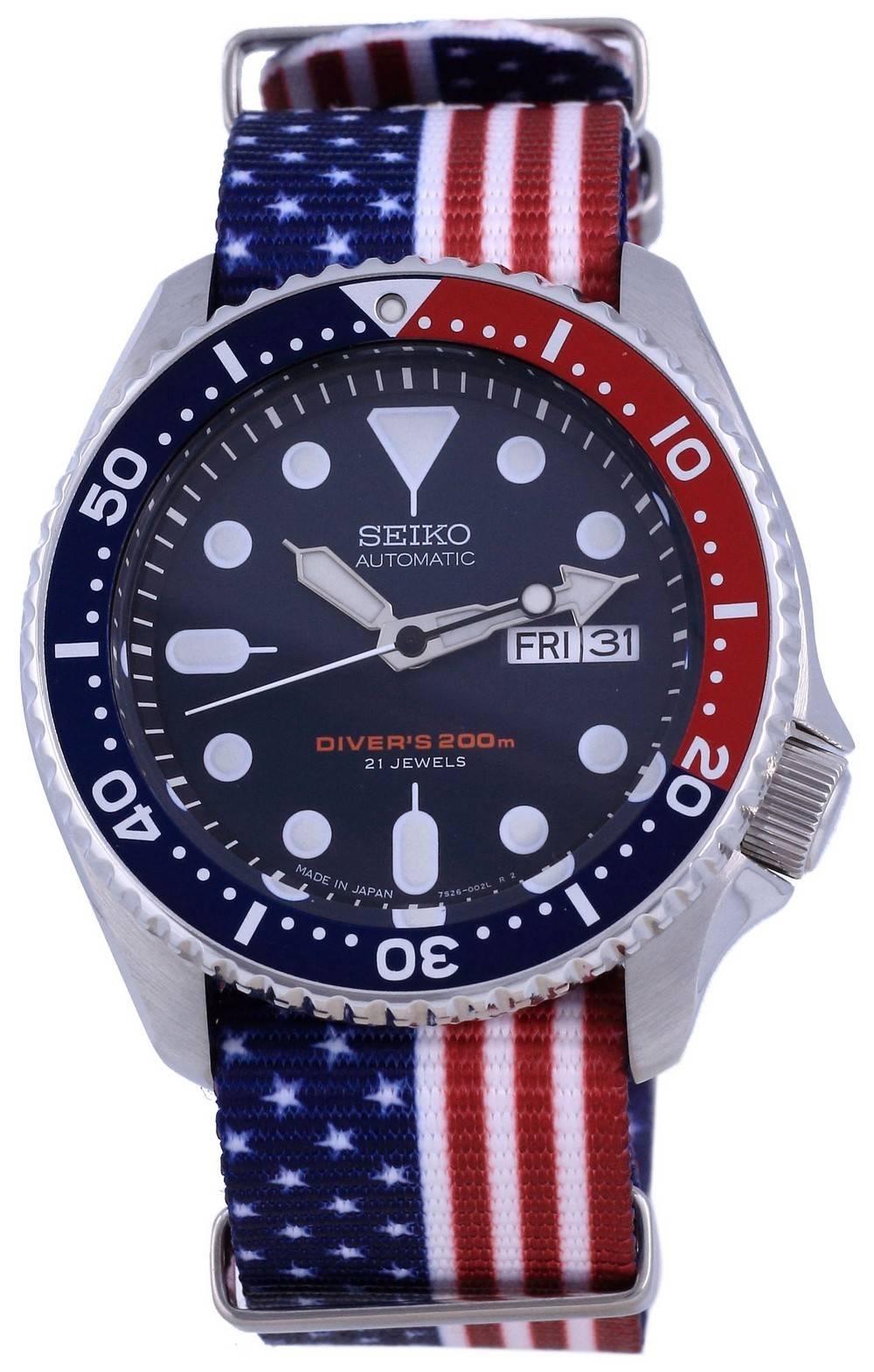Seiko Automatic Diver's Polyester Japan Made SKX009J1 - var - NATO27 200M Men's Watch - Prestige Stones