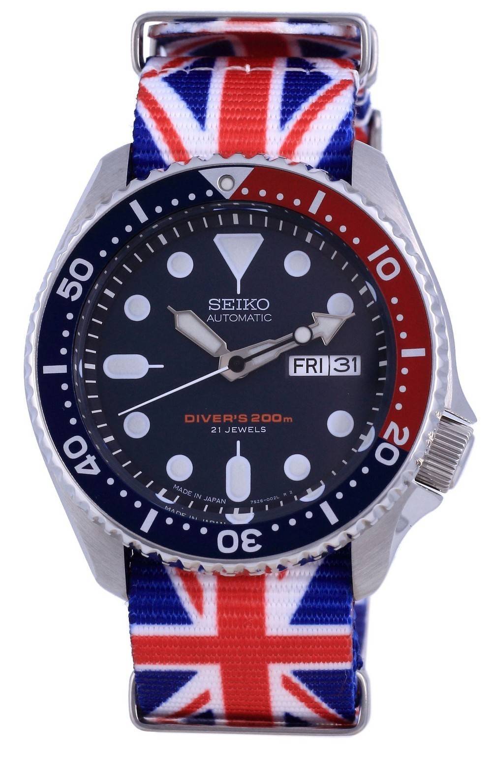 Seiko Automatic Diver's Polyester Japan Made SKX009J1 - var - NATO28 200M Men's Watch - Prestige Stones