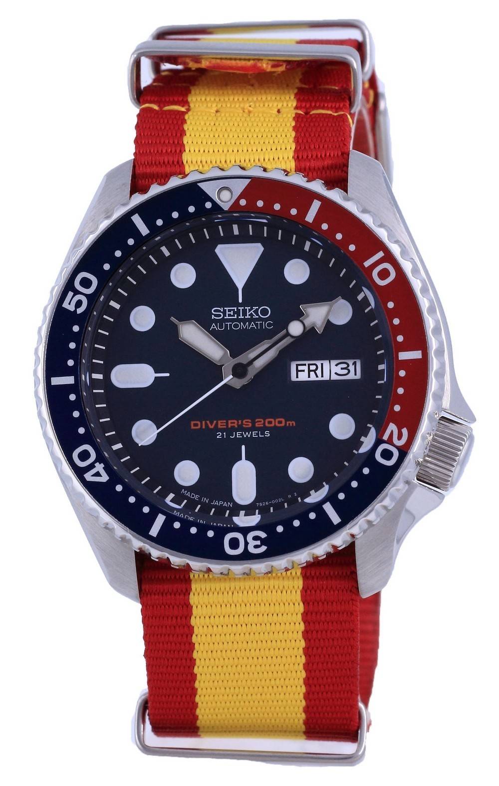 Seiko Automatic Diver's Polyester Japan Made SKX009J1 - var - NATO29 200M Men's Watch - Prestige Stones