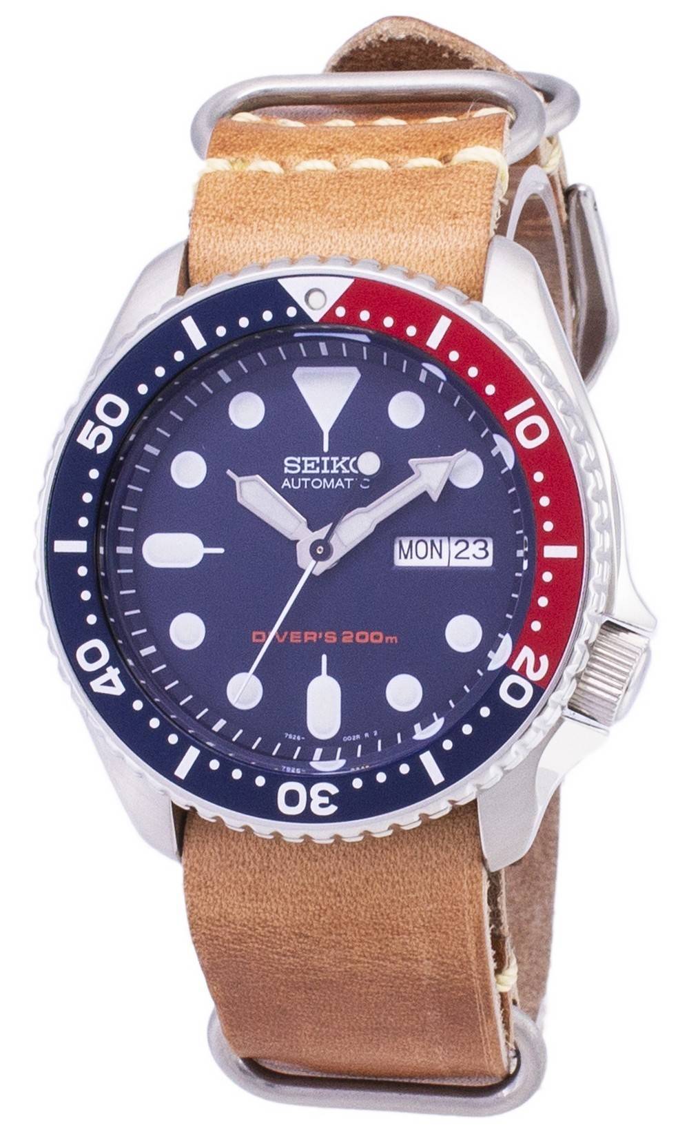 Seiko Automatic SKX009K1 - var - LS18 Diver's 200M Brown Leather Strap Men's Watch - Prestige Stones