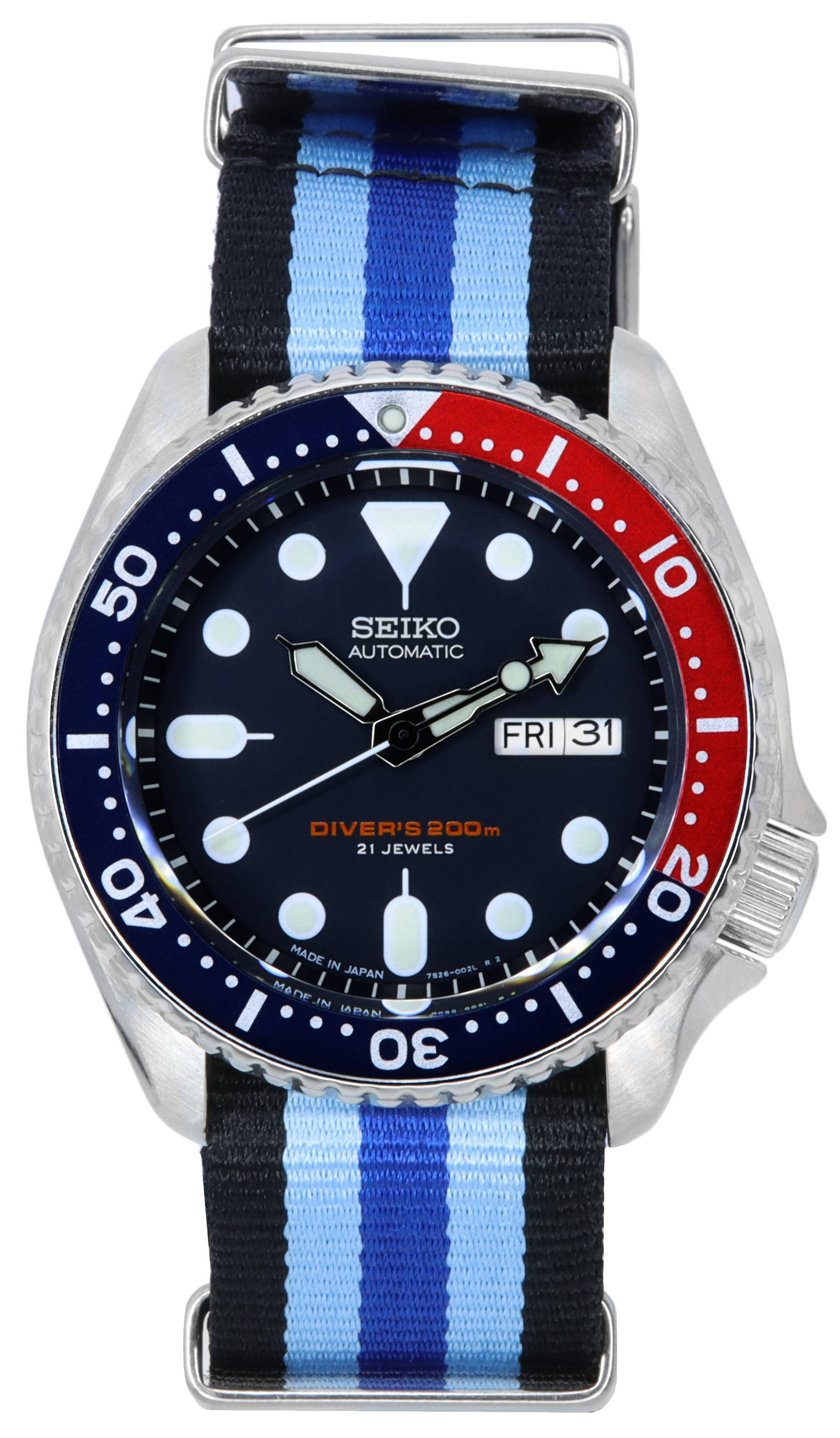 Seiko Blue Dial Automatic Diver's SKX009J1 - var - NATO20 200M Men's Watch - Prestige Stones
