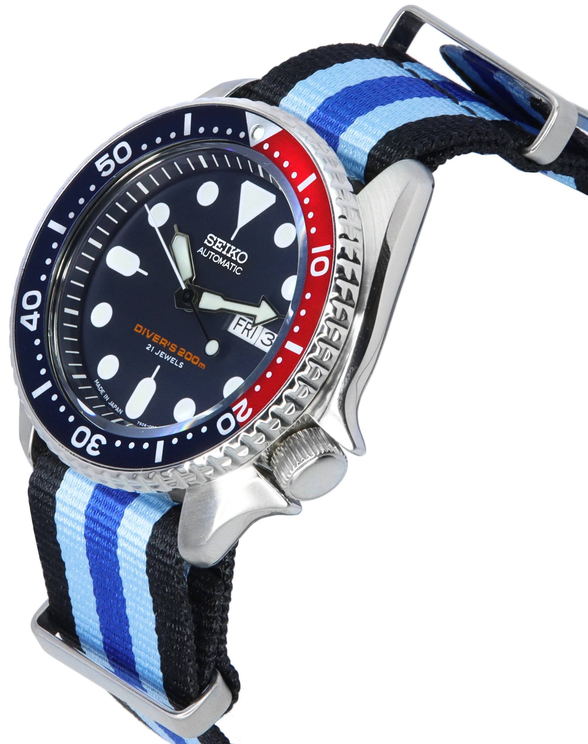 Seiko Blue Dial Automatic Diver's SKX009J1 - var - NATO20 200M Men's Watch - Prestige Stones