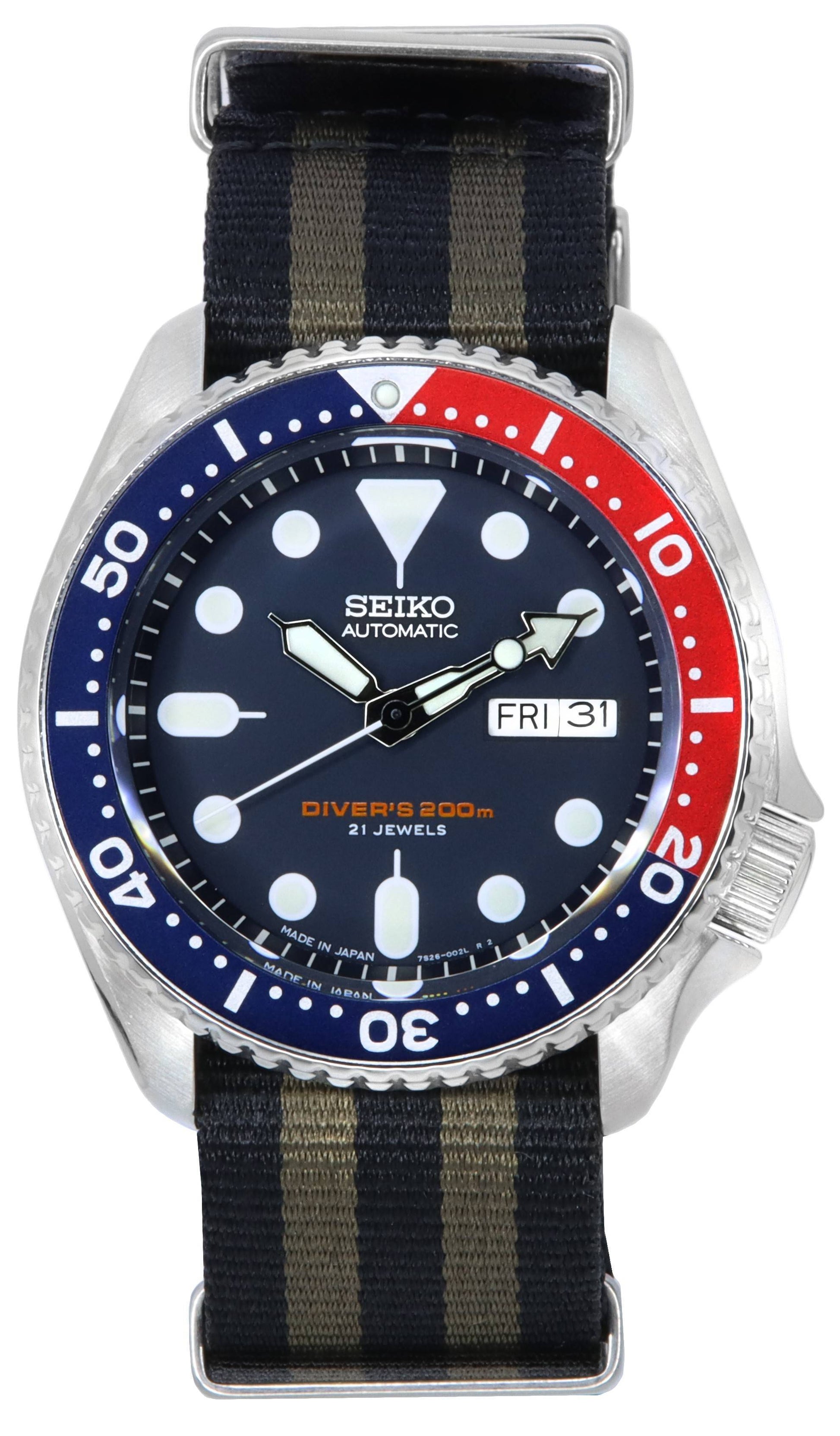 Seiko Blue Dial Automatic Diver's SKX009J1 - var - NATO21 200M Men's Watch - Prestige Stones