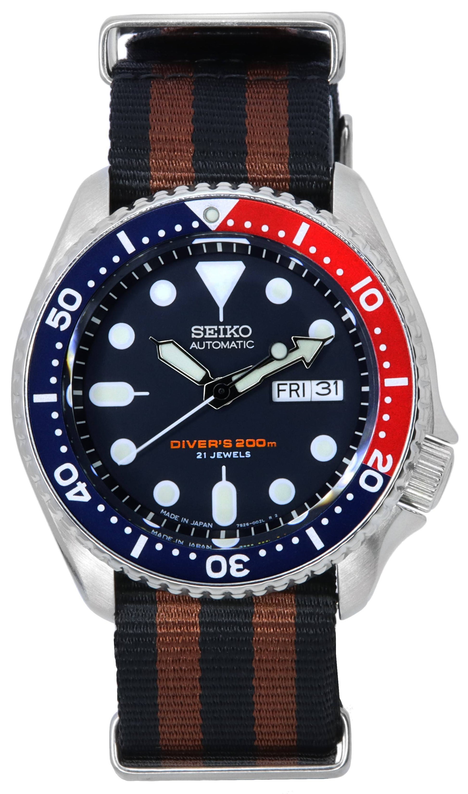 Seiko Blue Dial Automatic Diver's SKX009J1 - var - NATO22 200M Men's Watch - Prestige Stones