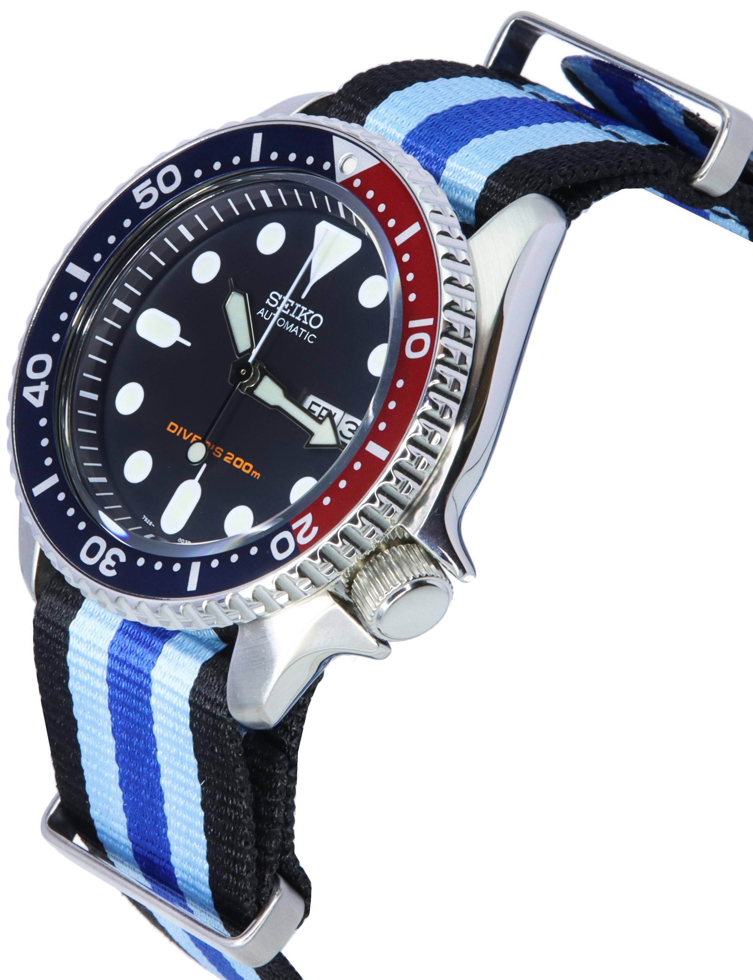 Seiko Blue Dial Automatic Diver's SKX009K1 - var - NATO20 200M Men's Watch - Prestige Stones