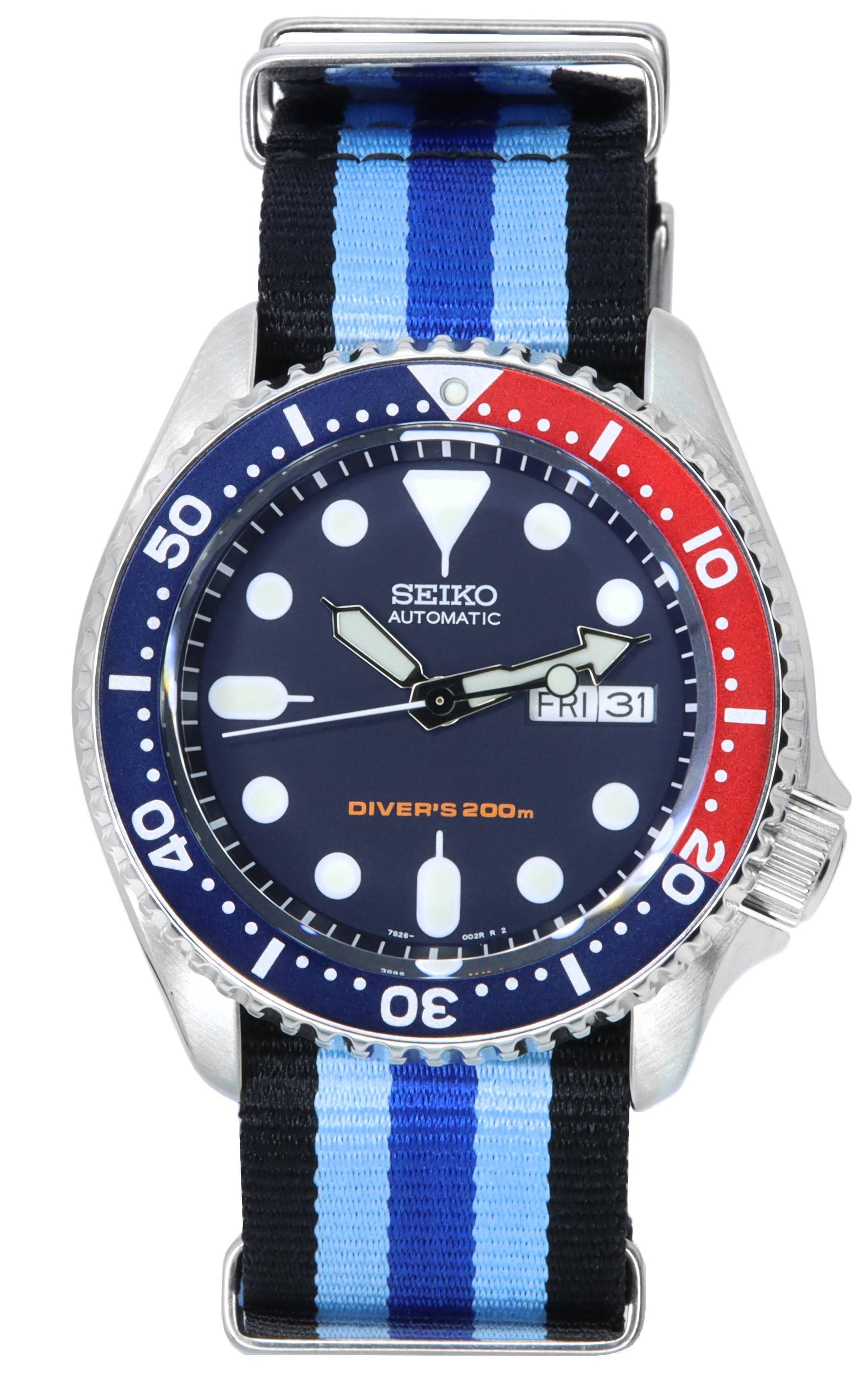 Seiko Blue Dial Automatic Diver's SKX009K1 - var - NATO20 200M Men's Watch - Prestige Stones