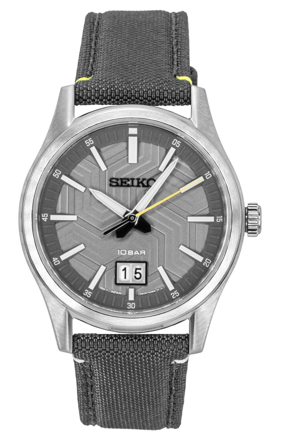 Seiko Conceptual Nylon Strap Grey Dial Quartz SUR543P1 100M Men's Watch - Prestige Stones