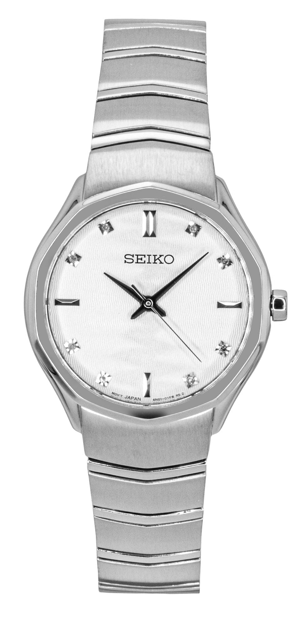 Seiko Conceptual Stainless Steel White Dial Quartz SUR615P1 Women's Watch - Prestige Stones
