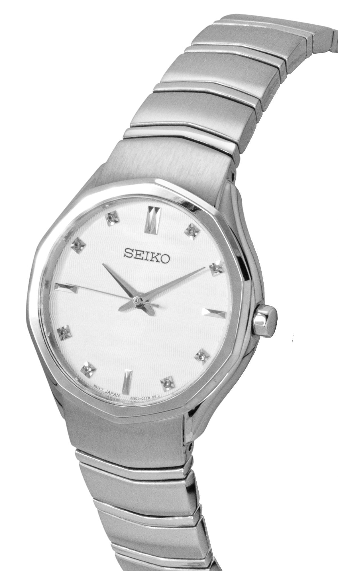 Seiko Conceptual Stainless Steel White Dial Quartz SUR615P1 Women's Watch - Prestige Stones