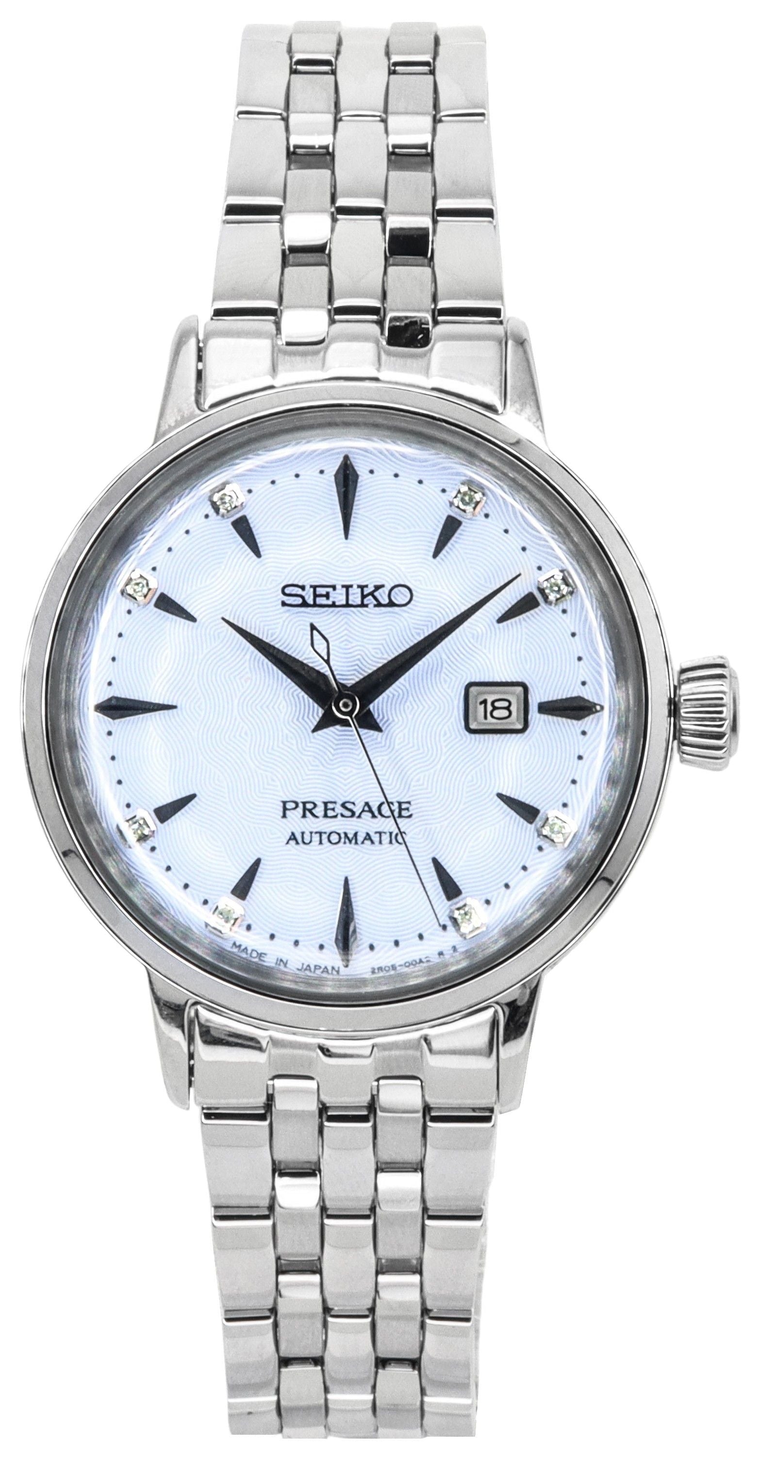Seiko Presage Cocktail Time Skydiving Diamond Accents Blue Dial Automatic SRE007J1 Women's Watch - Prestige Stones