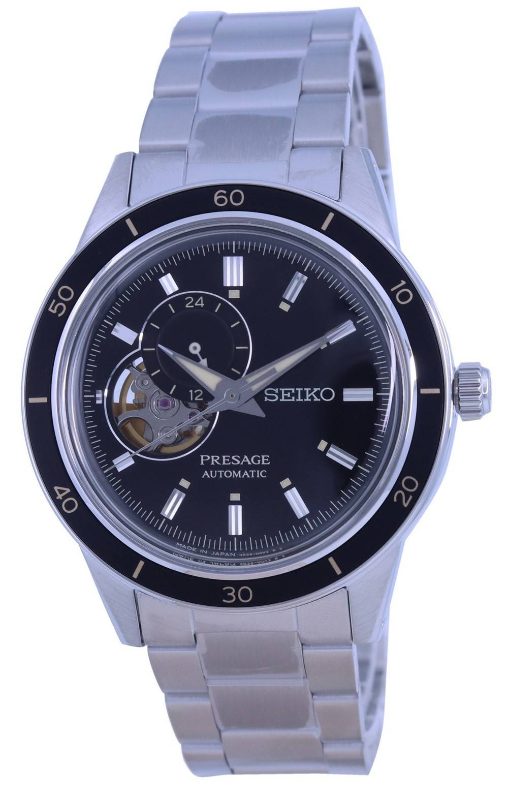 Seiko Presage Style 60's Open Heart Black Dial Automatic SSA425 SSA425J1 SSA425J Men's Watch - Prestige Stones