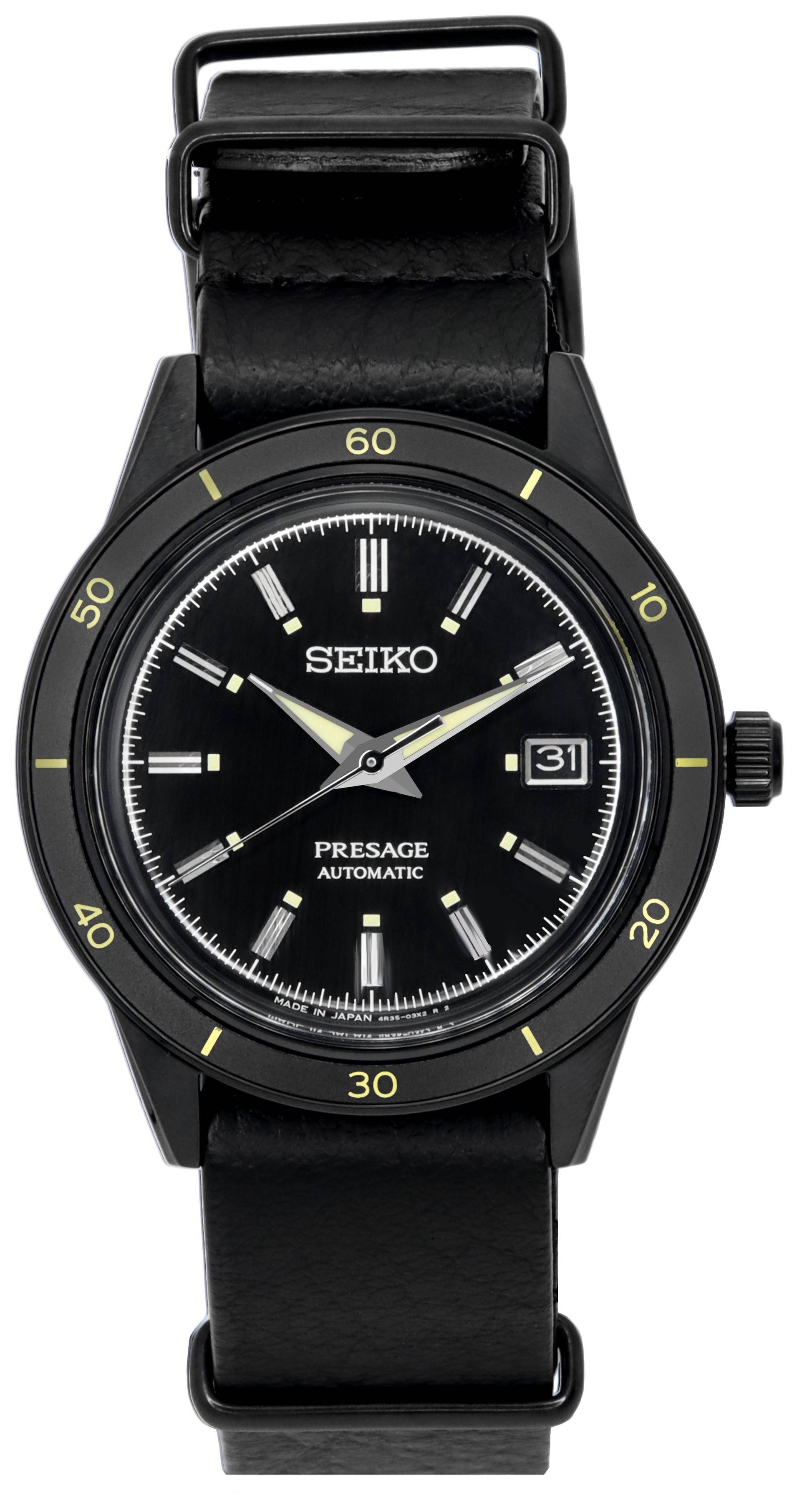 Seiko Presage Style60s Black Dial Automatic SRPH95 SRPH95J1 SRPH95J Men's Watch - Prestige Stones