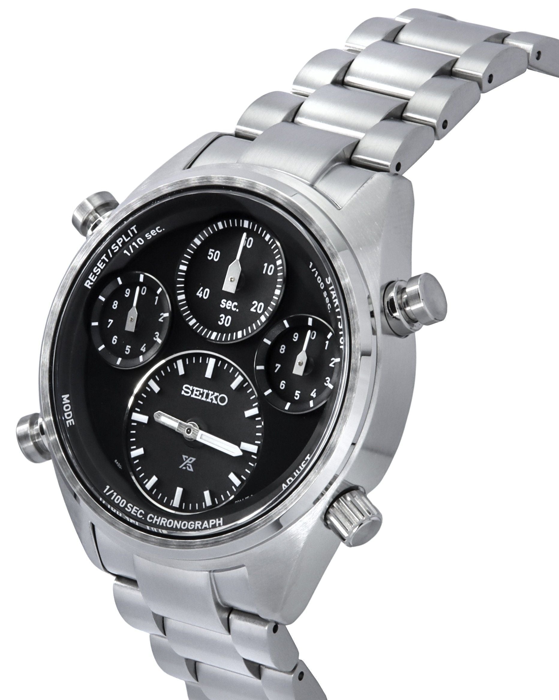 Seiko Prospex Speedtimer Chronograph Stainless Steel Black Dial Solar SFJ003P1 100M Men's Watch - Prestige Stones
