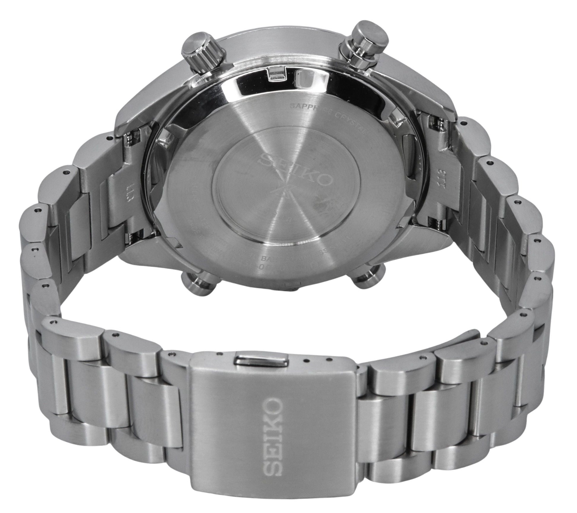 Seiko Prospex Speedtimer Chronograph Stainless Steel Black Dial Solar SFJ003P1 100M Men's Watch - Prestige Stones