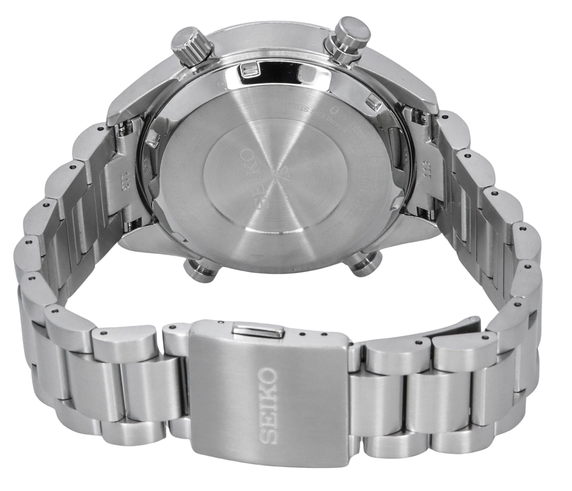 Seiko Prospex Speedtimer Panda Chronograph Stainless Steel White Dial Solar SFJ001P1 100M Men's Watch - Prestige Stones