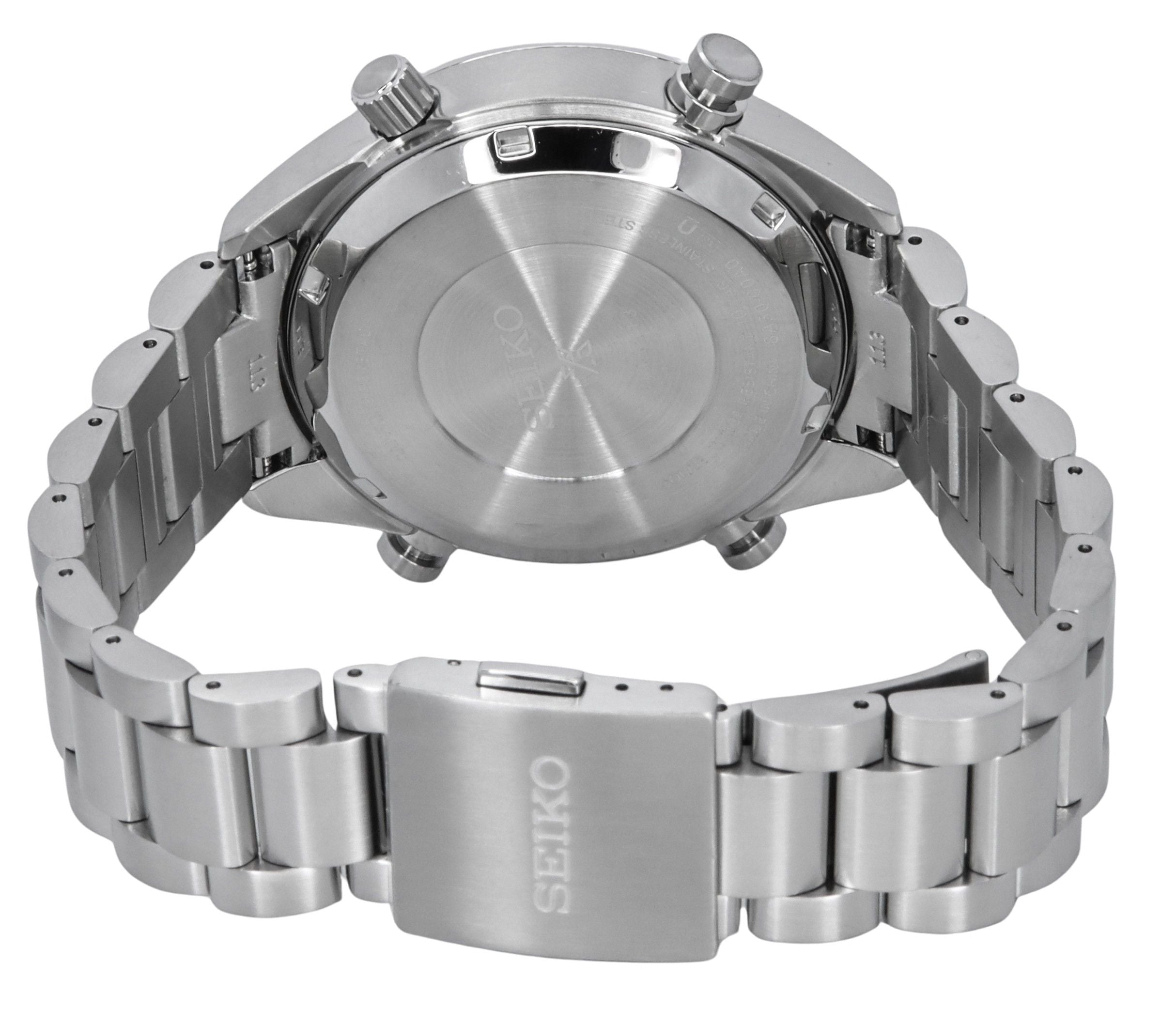 Seiko Prospex Speedtimer Panda Chronograph Stainless Steel White Dial Solar SFJ001P1 100M Men's Watch - Prestige Stones