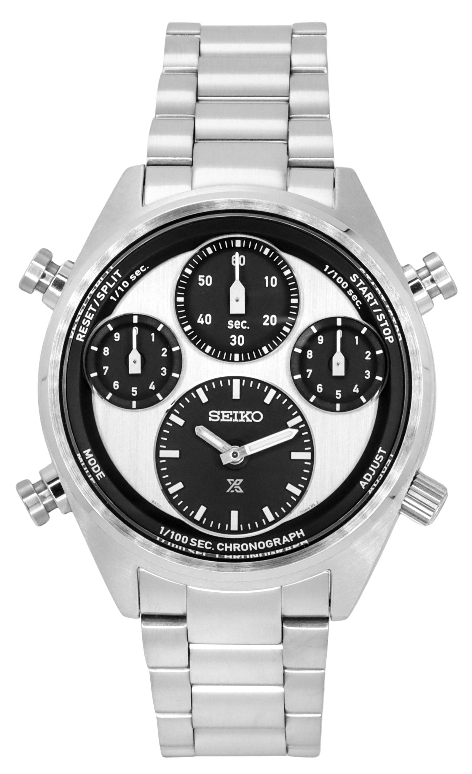 Seiko Prospex Speedtimer Panda Chronograph Stainless Steel White Dial Solar SFJ001P1 100M Men's Watch - Prestige Stones