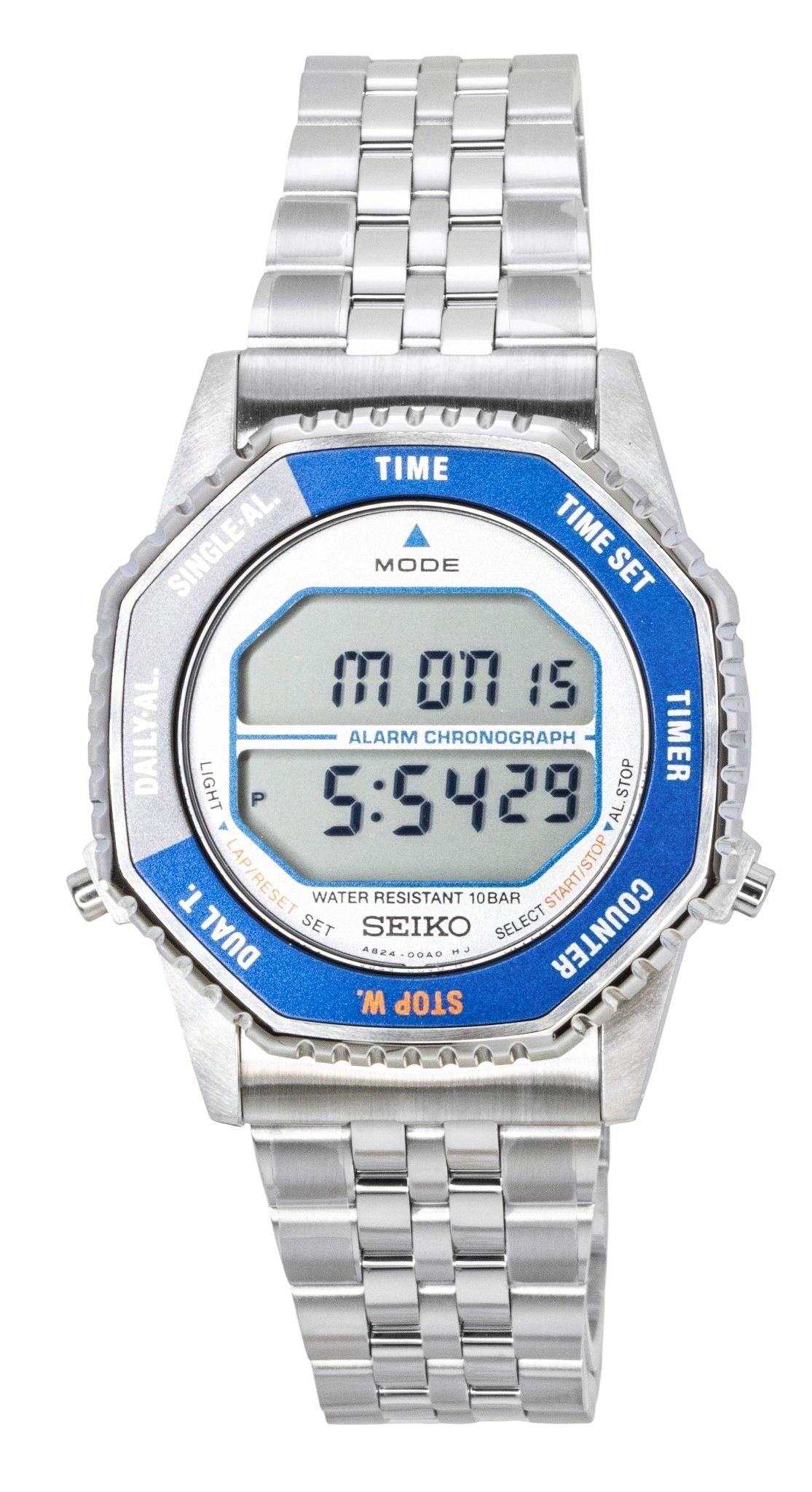Seiko Rotocall Digital Chronograph Stainless Steel Quartz SMGG21P1 100M Men's Watch - Prestige Stones