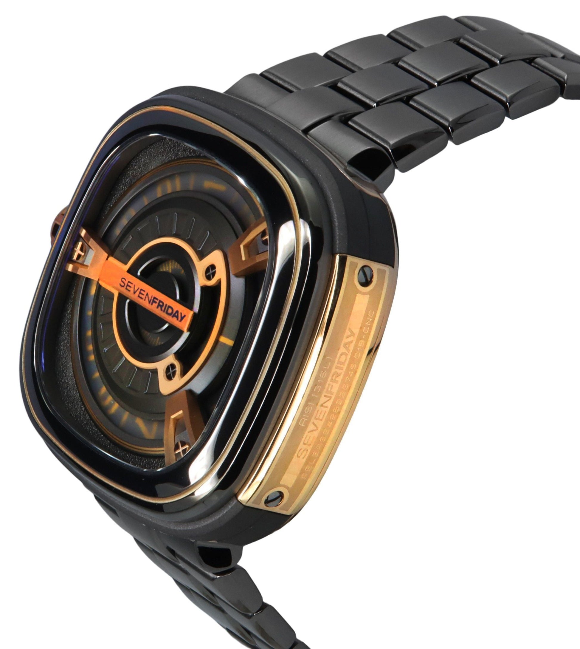 Sevenfriday M - Series Stainless Steel Black Dial Automatic M2/02M SF - M2 - 02M Men's Watch - Prestige Stones