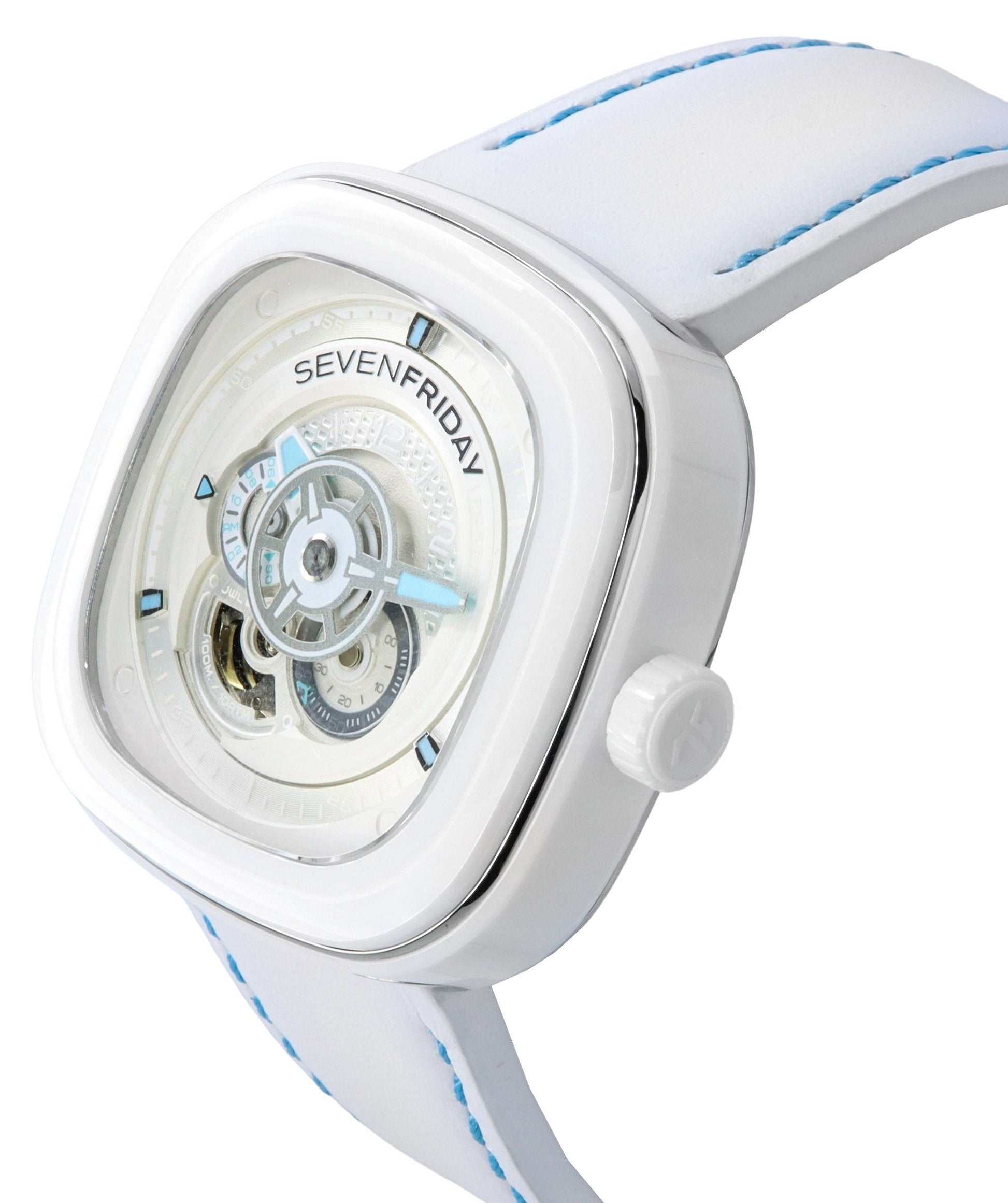 Sevenfriday P - Series Curacao Day - Night White Dial Automatic P1C/05 SF - P1C - 05 100M Men's Watch - Prestige Stones
