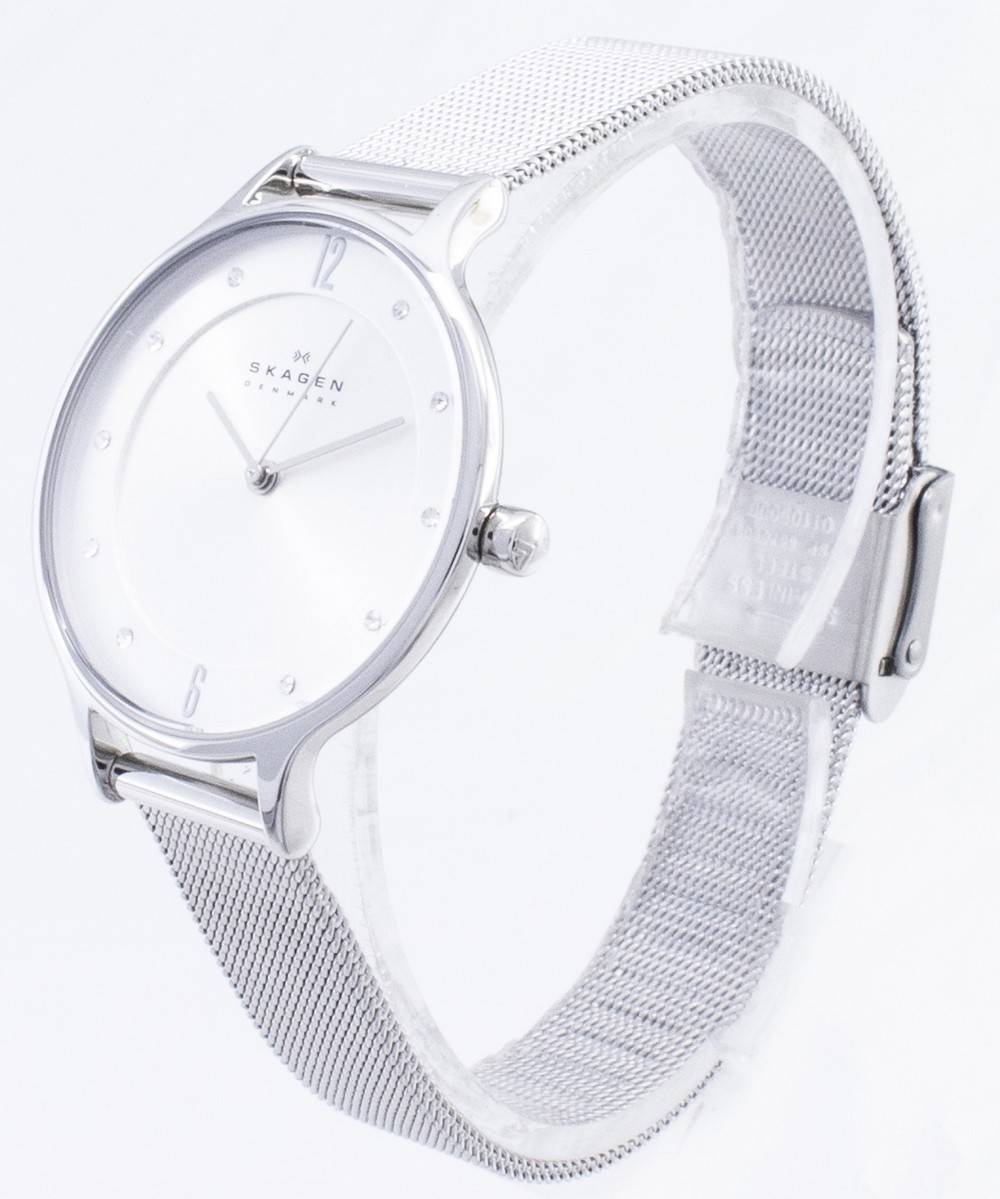 Skagen Anita Silver Dial Swarovski Crystal Mesh Bracelet SKW2149 Women's Watch - Prestige Stones