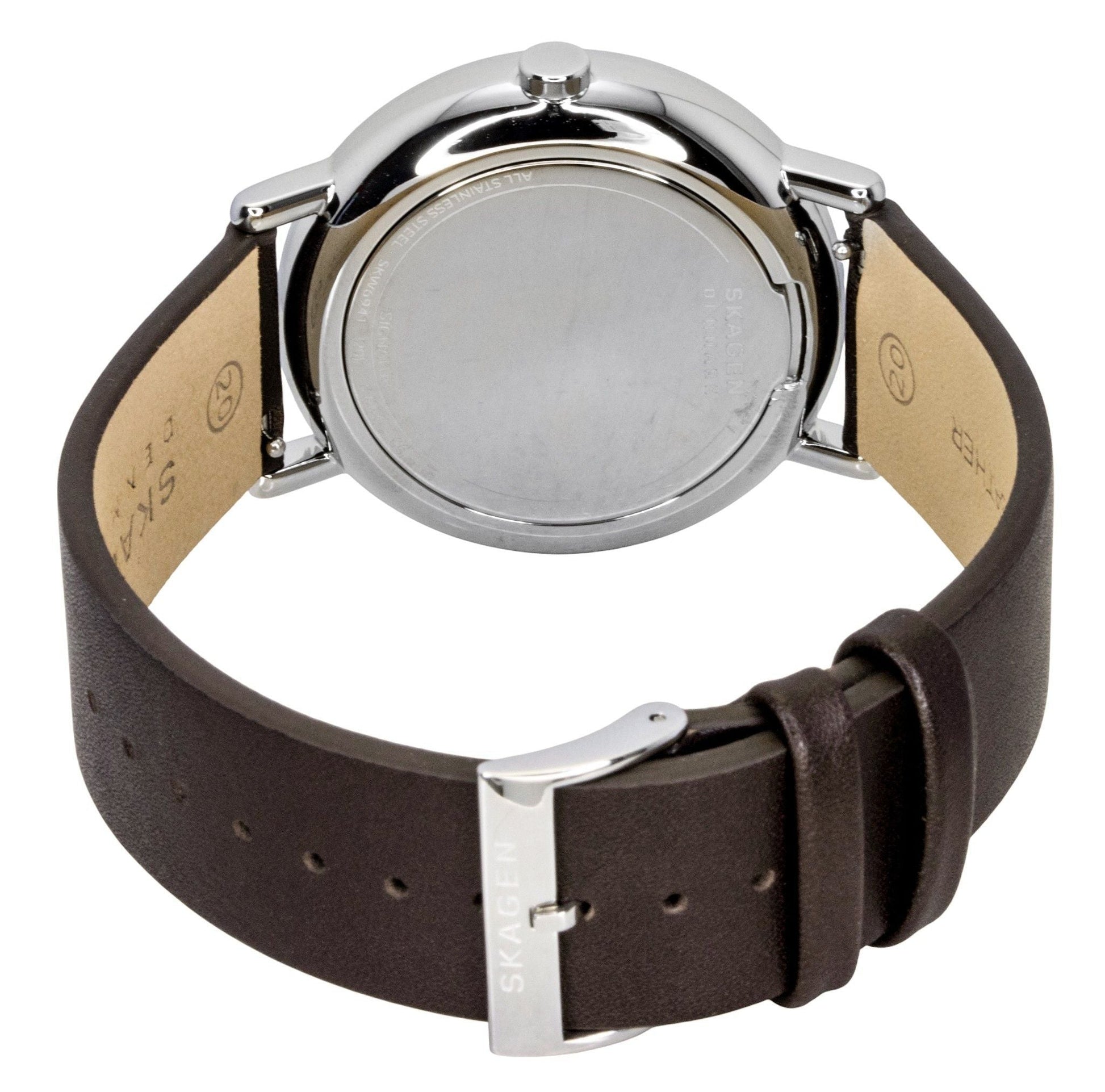 Skagen Signatur Leather Strap Multifunction Grey Dial Quartz SKW6941 Men's Watch - Prestige Stones