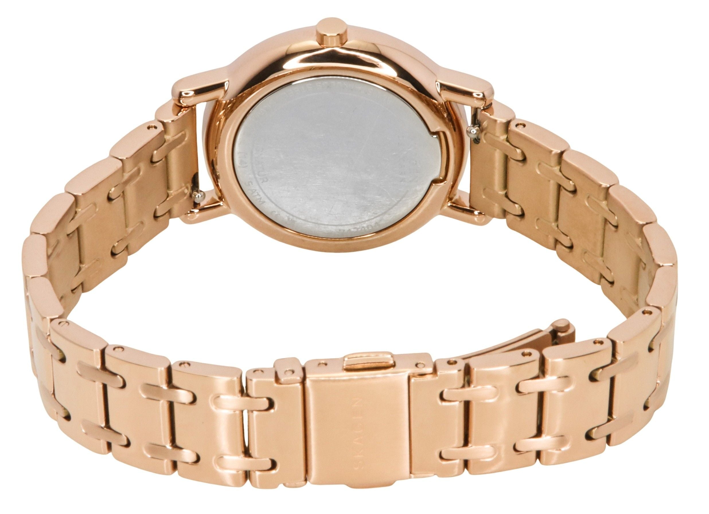 Skagen Signatur Lille Rose Gold Tone Stainless Steel Rose Gold Dial Quartz SKW3125 Women's Watch - Prestige Stones