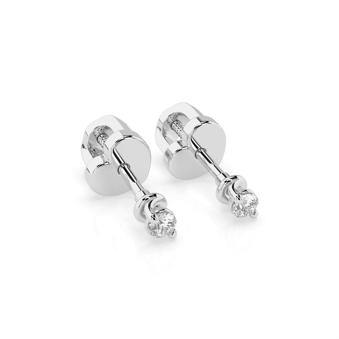 Solitaire Butterfly Earring (Round), 0.08 ct — 102-10032(2.2) - Prestige Stones