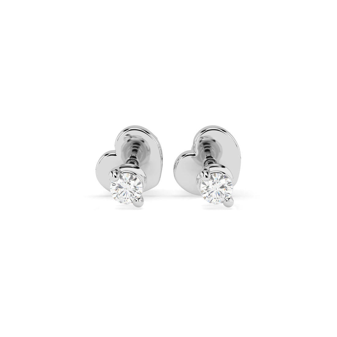 Solitaire Butterfly Earring (Round), 0.08 ct — 102-10032(2.2) - Prestige Stones