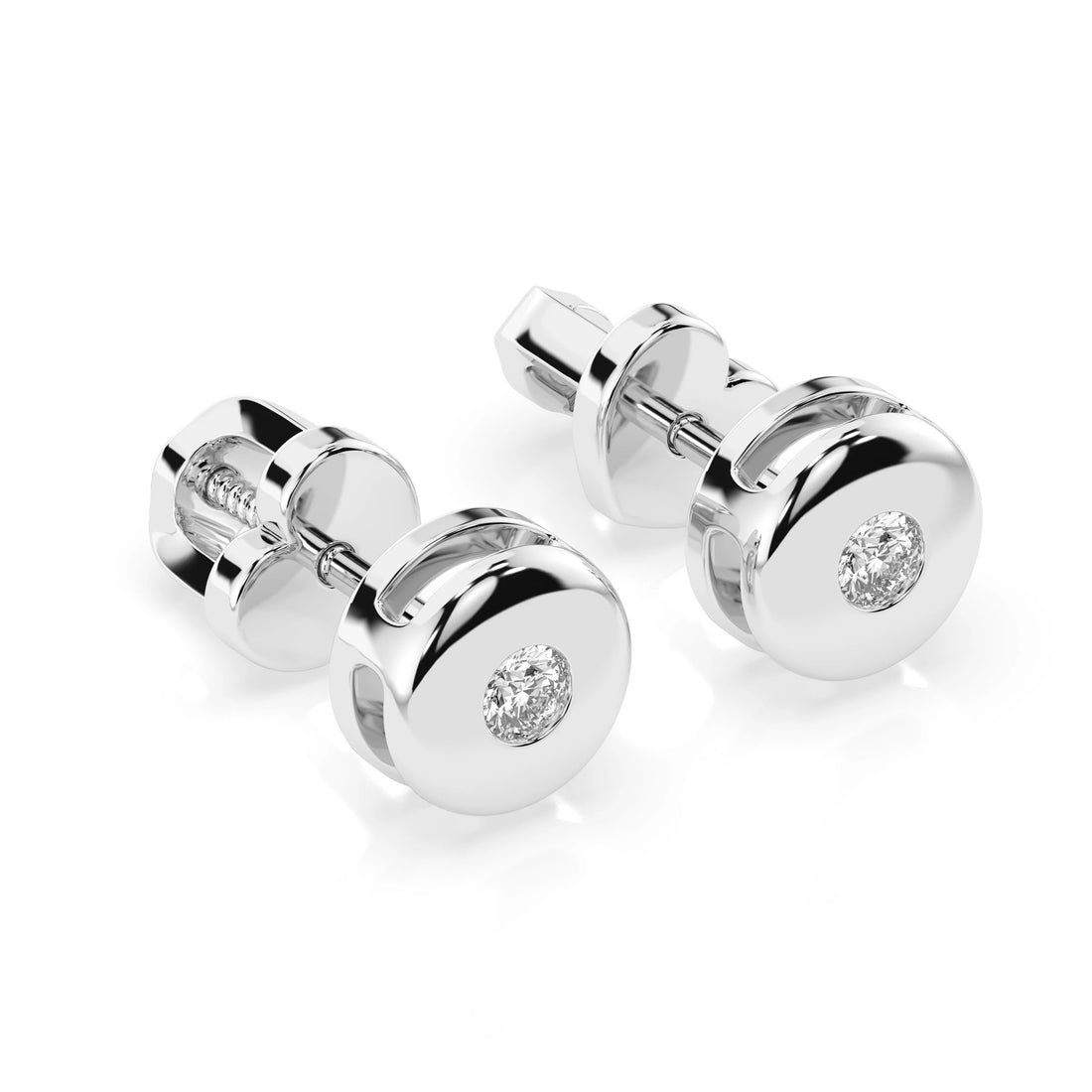 Solitaire Butterfly Earring (Round), 0.08 ct — 102-10048 - Prestige Stones